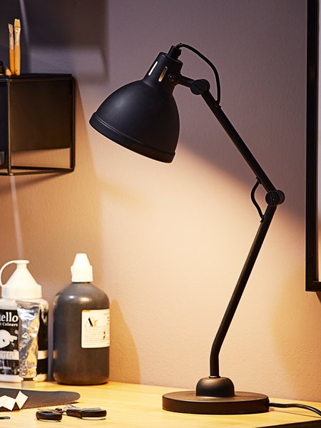 Stolna lampa PATRIK Ø14xV45cm crna