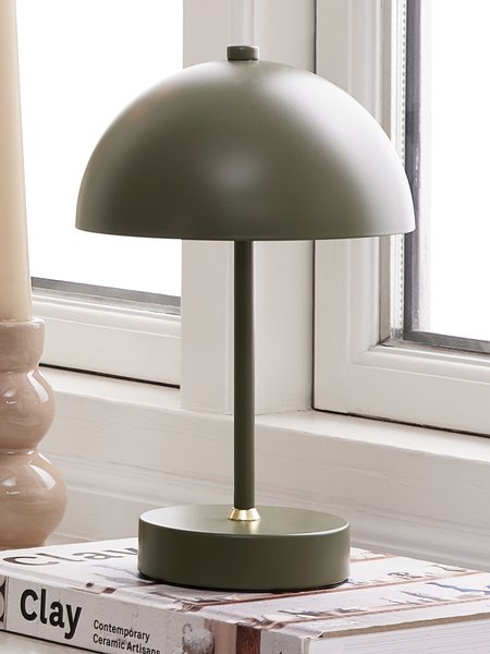 Lampada a pile KENT Ø16xH25 cm verde dimmer contatto + timer