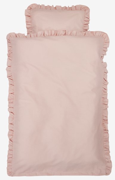 Baby påslakanset ELMA Tvättad bomull 70x100 rosa