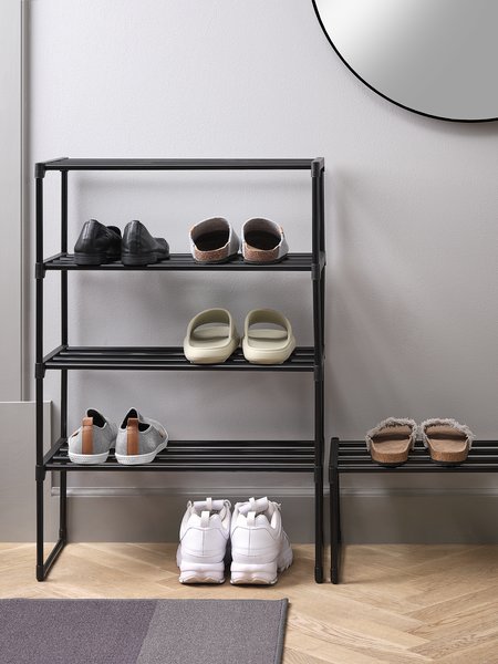 Shoe rack BORNHOLM 4 shelves black