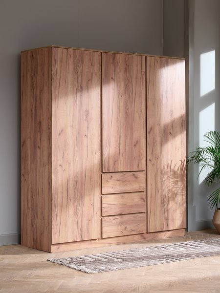 Wardrobe LIMFJORDEN 180x200 combi natural oak colour