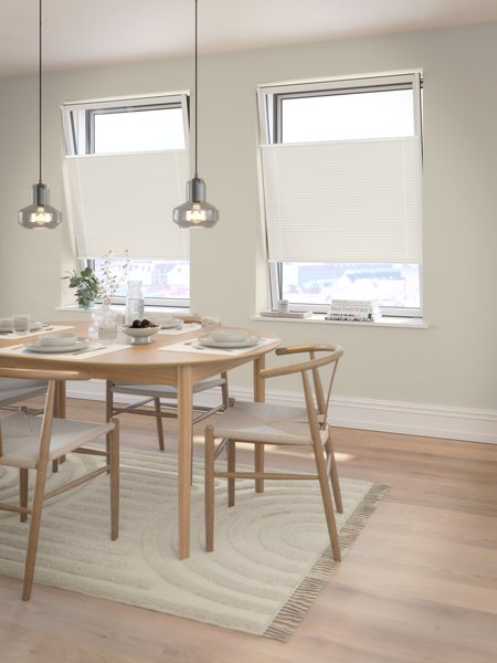 Store plissé occultant HVEN 90x130cm blanc double sens