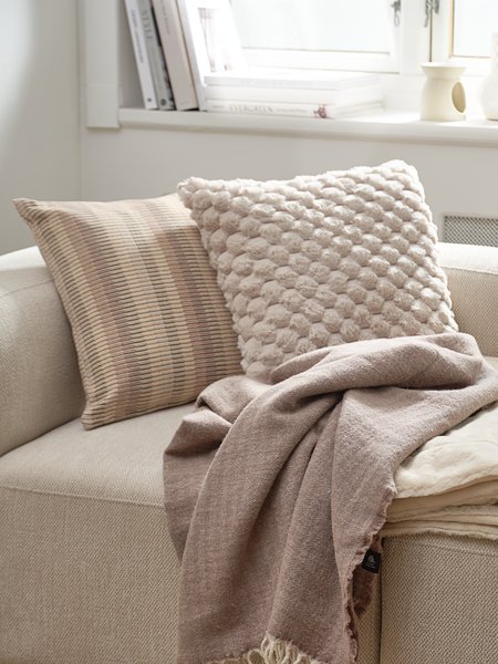 Wool throw BRUNIA 130x170 beige