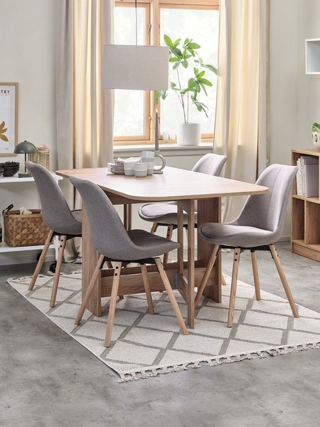 ALLING L100/163 table oak + 4 KASTRUP chairs sand