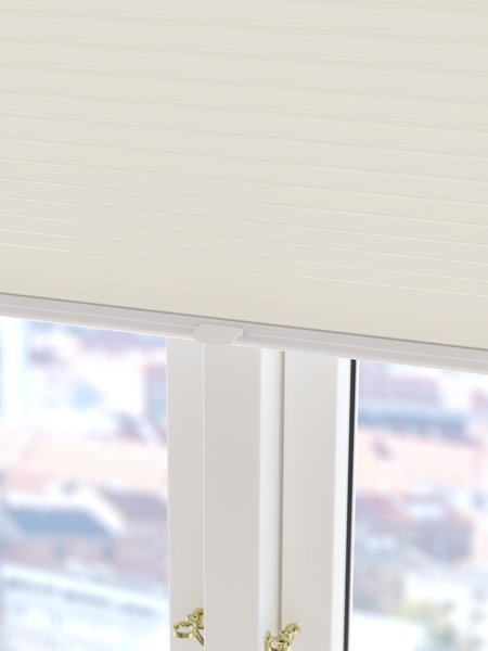 Store plissé occultant HVEN 90x130cm blanc double sens