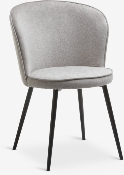 Cadeira de jantar RISSKOV tecido cinzento claro/preto