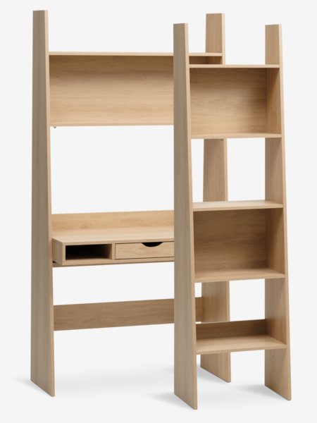 Desk KRARUP 2 shelves 95x185 oak colour