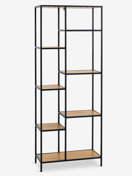 Shelving unit TRAPPEDAL 7 shel.oak/black