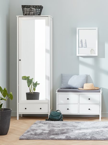 Mueble recibidor TERPET con espejo blanco