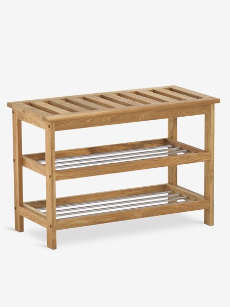 Bench TOMMERUP w/shoe shelves oak