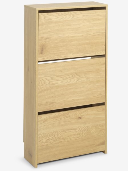 Shoe cabinet BAKHUSE 3 compartments oak colour