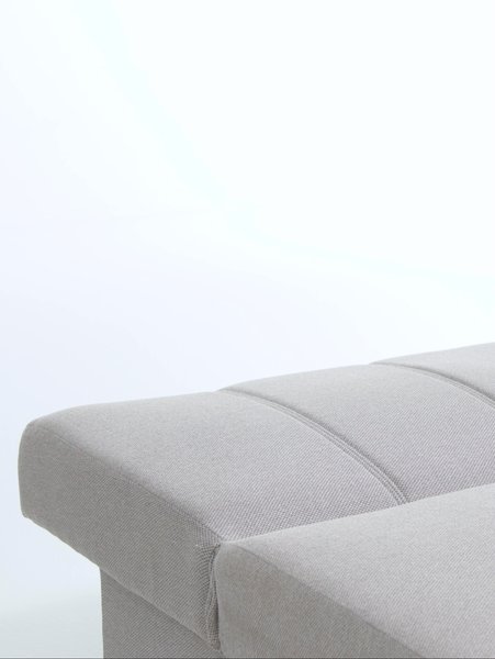 Sofa bed ILDVED beige fabric/oak colour