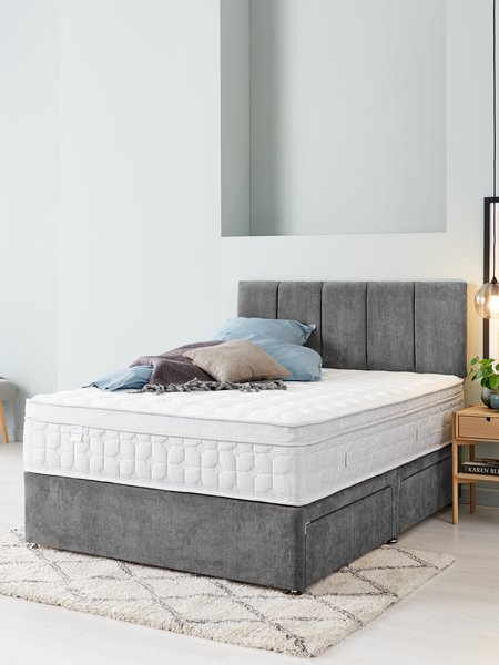 Headboard H50 STITCHED Double Grey-50