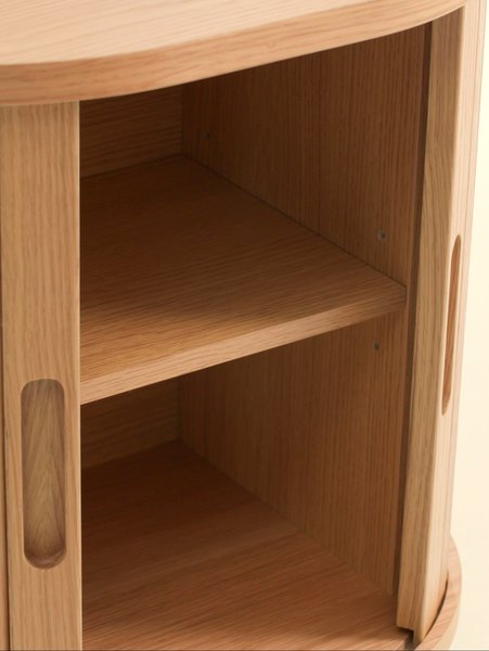 Bedside table LYNGVIG 2 tambour doors natural oak