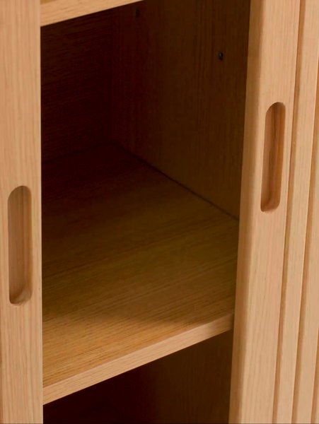 Cabinet LYNGVIG 90 cm 2 tambour doors natural oak