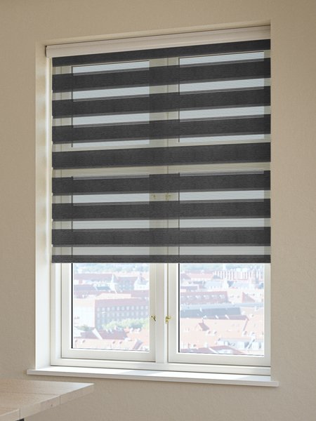 Roller blind Duo ALSTEN 100x180cm with cassette grey