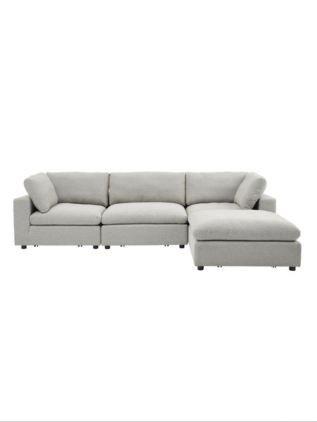 Modulares Sofa LUNDBY Chaiselongue Stoff sand