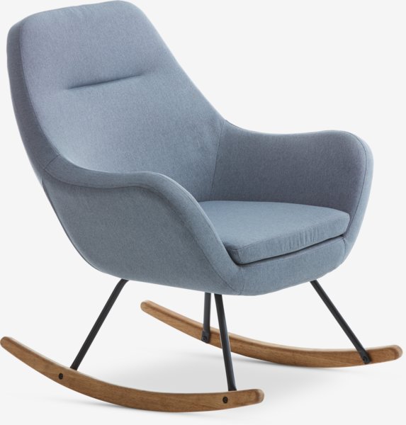 Rocking chair NEBEL light blue fabric