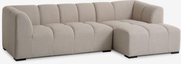 Sofa ALLESE Chaiselongue rechts Stoff beige