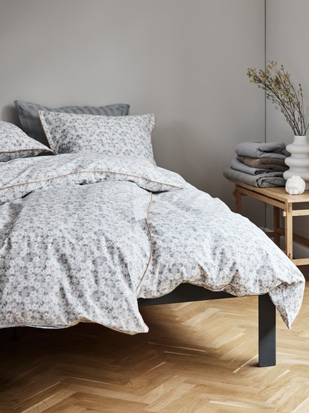 Percale duvet cover set INGA Double grey