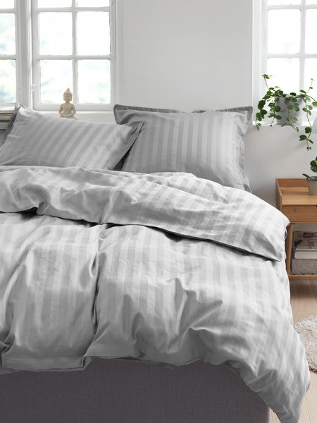 Sateen duvet cover set NELL King light grey