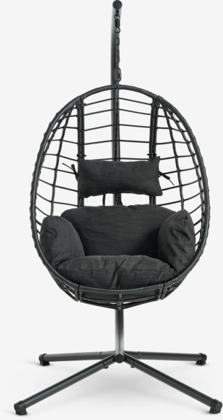 Hanging chair BORK W96xH192xD124 black