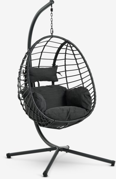 Hanging chair BORK W96xH192xD124 black