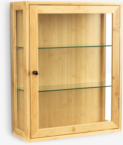 Wall cabinet RIBE 1 glass door natural