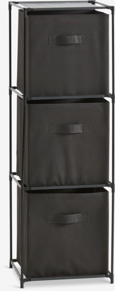 Armoire DAMHUS avec 3 boîtes noir/gris