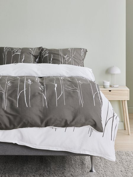 Parure de lit Satin NORDIC 240x220 gris/blanc