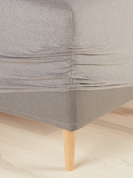 Drap-housse Jersey JENNY 90x200x35 gris mélangé