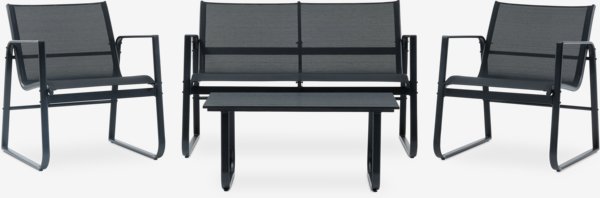 Lounge-Set HORNSLET 4Pers. schwarz