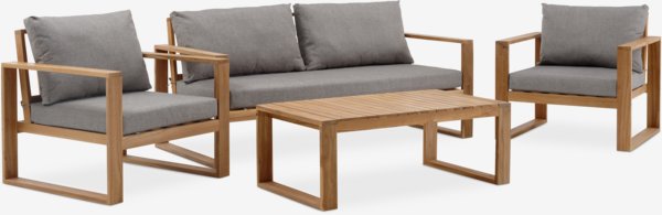 Loungeset LILLEHOLM 4,5-sits teak