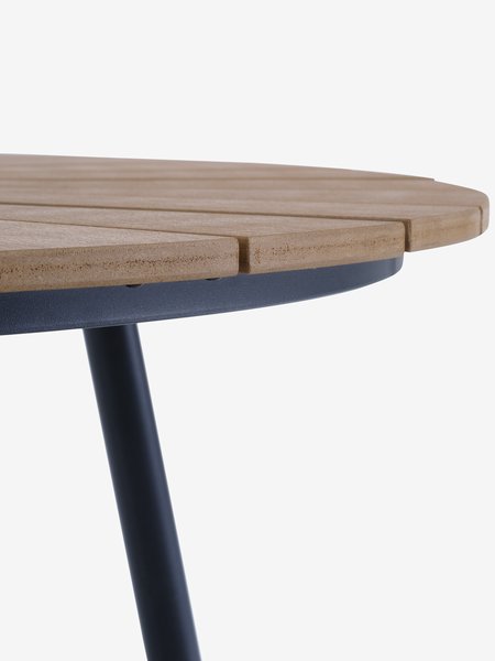 RANGSTRUP Ø110 table naturel/noir + 4 ILDERHUSE chaises nat.