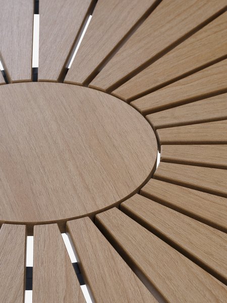 RANGSTRUP Ø110 naturel/zwart + 4 NABE stoelen zwart