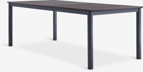 Mesa YTTRUP L210/300 madera dura + 4 sillas LIMHAMN gris