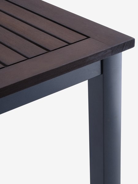 Mesa YTTRUP L210/300 madera dura + 4 sillas LIMHAMN gris