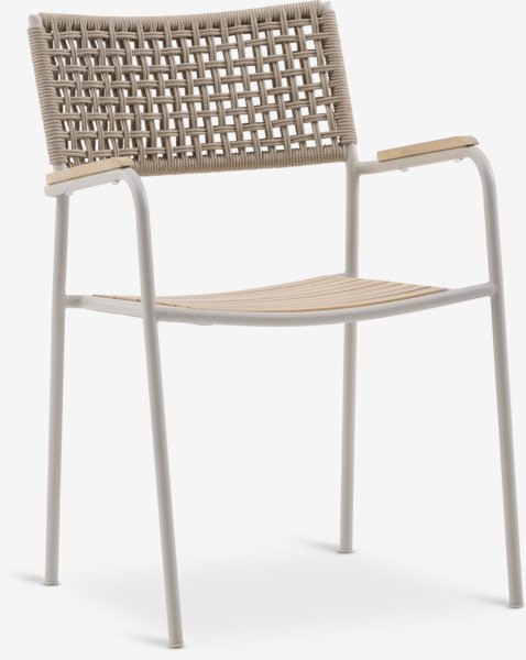 SANDVIG Ø120 Tisch + 4 AJSTRUP Stühle beige