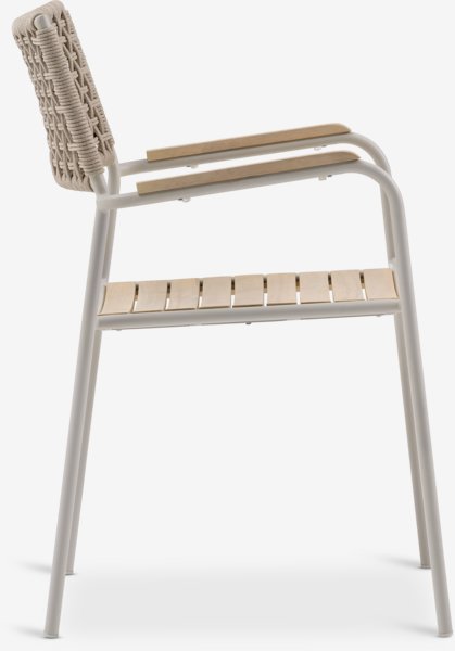 SANDVIG Ø120 Tisch + 4 AJSTRUP Stühle beige