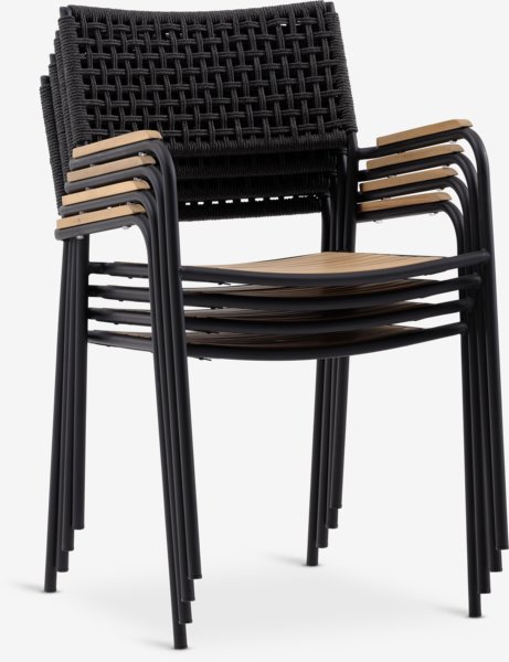 LANGET L207 bord + 4 AJSTRUP stol svart