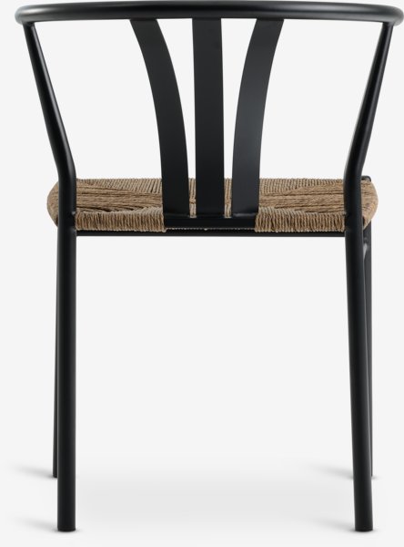 Table bistrot HOBRO L70 naturel + 2 chaises TAGMARK noir