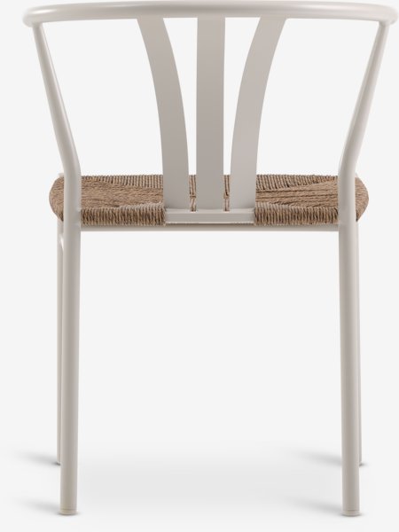 Table VAMDRUP Ø120 + 4 chaises de jardin TAGMARK beige