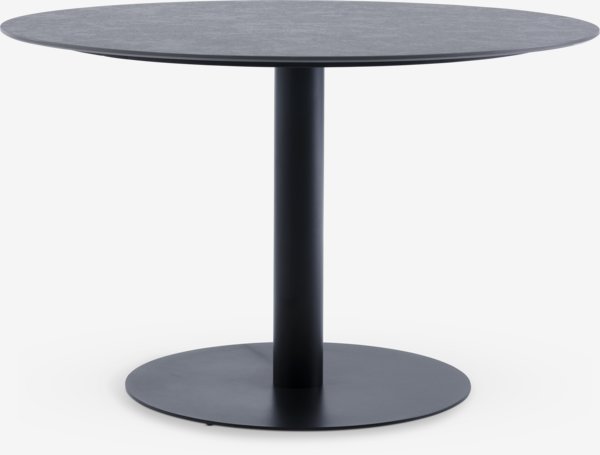 VAMDRUP Ø120 tafel + 4 BRAVA stoelen grijs