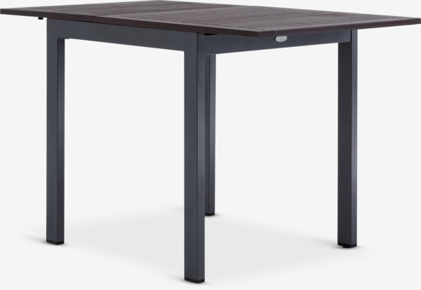 Table YTTRUP L75/126 bois dur + 4 chaises SKIVE noir