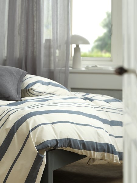 Duvet cover set SILJE Yarn dyed King navy