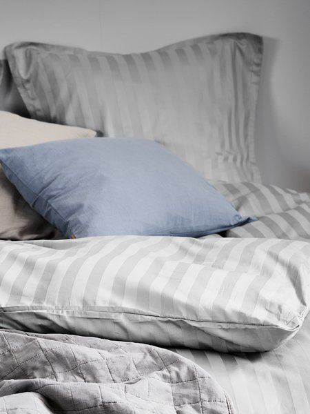 Saten nevresim takımı NELL 140x200 açık gri