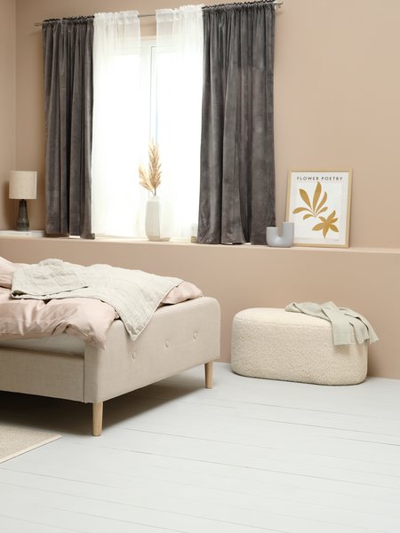 Bed frame KONGSBERG King beige fabric