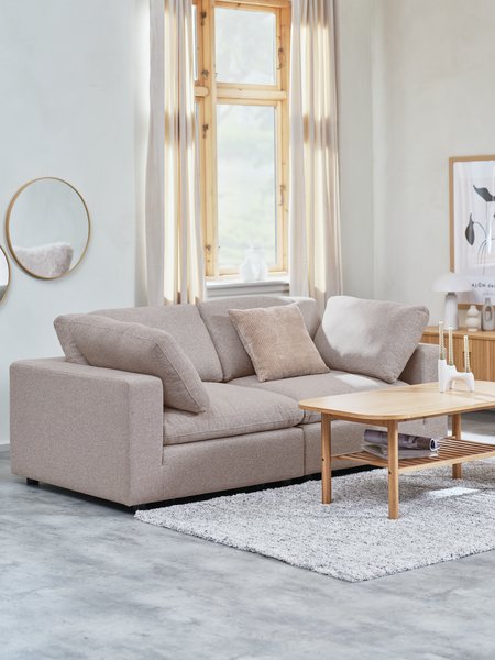 Modular sofa LUNDBY 2 seater sand fabric