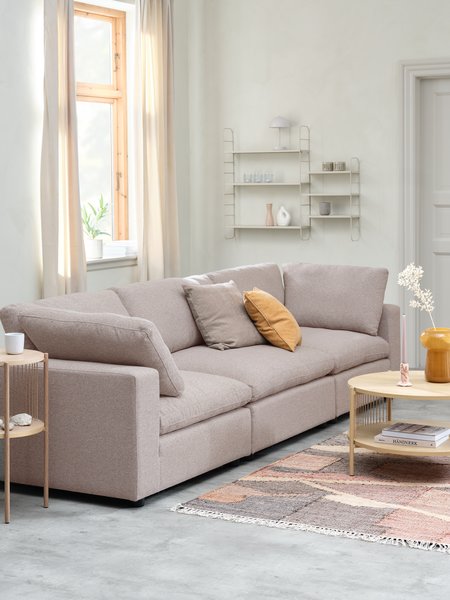 Modulsofa LUNDBY 3-seter sand stoff