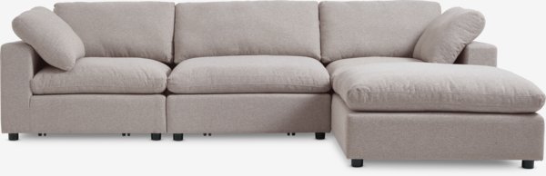 Modulares Sofa LUNDBY Chaiselongue Stoff sand